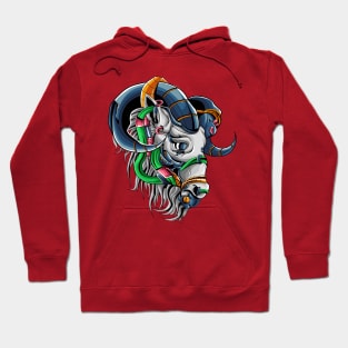 goat mecha head illustration Hoodie